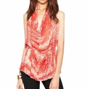 RACHEL Zoe Poppy Silk Halter Tunic Size 10